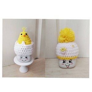 Crochet Easter chick marshmallow mug hats, tier tray decor,  mug topper, spring, Easter, chick in egg, chick
