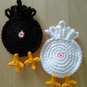 Chicken butt coasters, crochet chicken butt coasters, crochet chicken butt, crochet coasters, funny coasters, gag gift, chicken decor