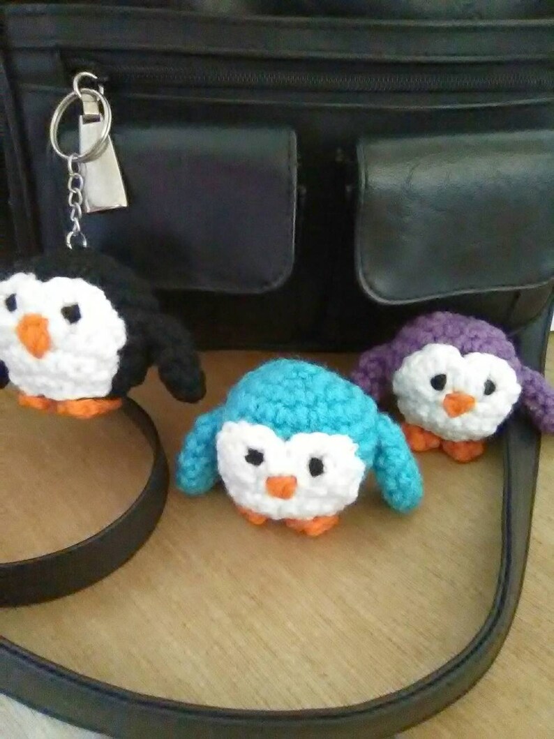 Crochet penguin keychain amigurumi penguin purse charm Etsy