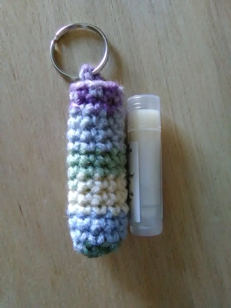 Crochet lip balm holder lip balm holder keychain keyring Etsy