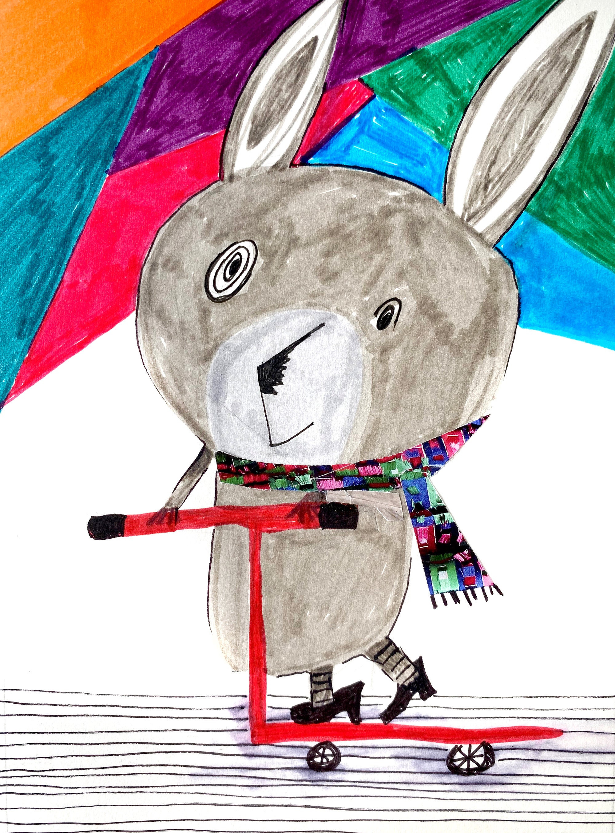 Texi Rabbit Rabbit Taxi. Children's Original Illustration, Kids Decor, Nursery Wall ...