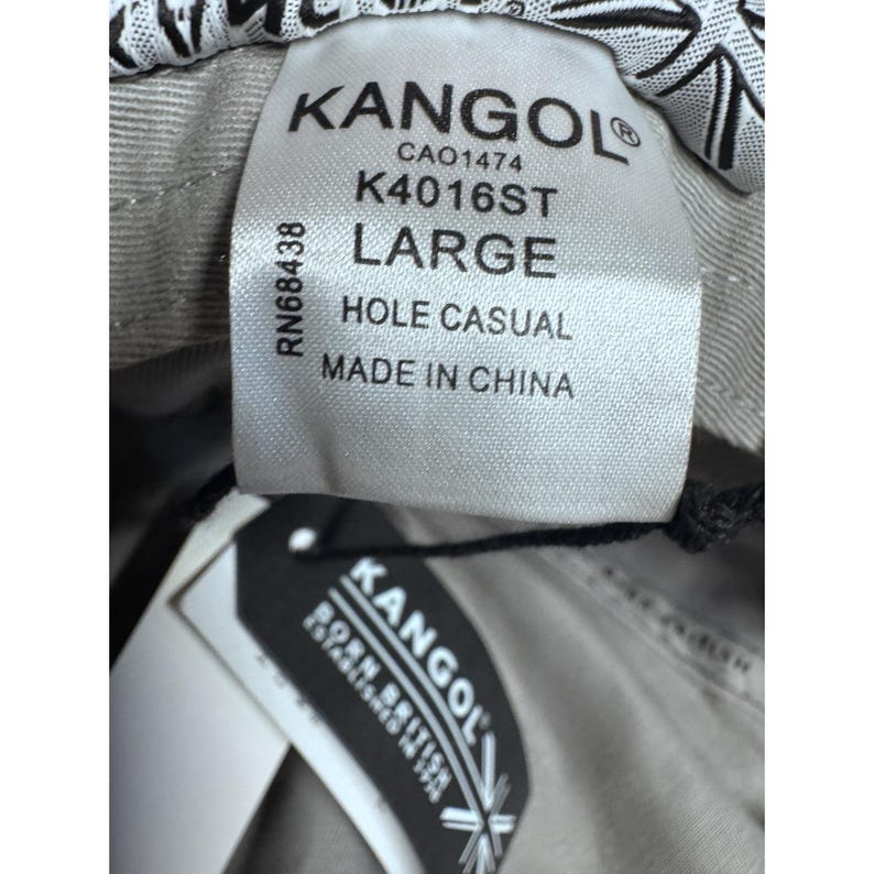 Kangol Black Bucket Size Large Hole Casual New image 8