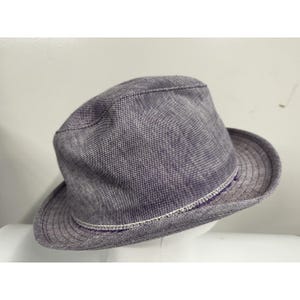 Goorin Bros Linen Fedora XL Purple Lavender Safari Hat Summer Cap image 4