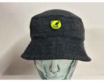 Kangol grijze Spey bucket hat medium vintage jaren 80 gebreide jersey