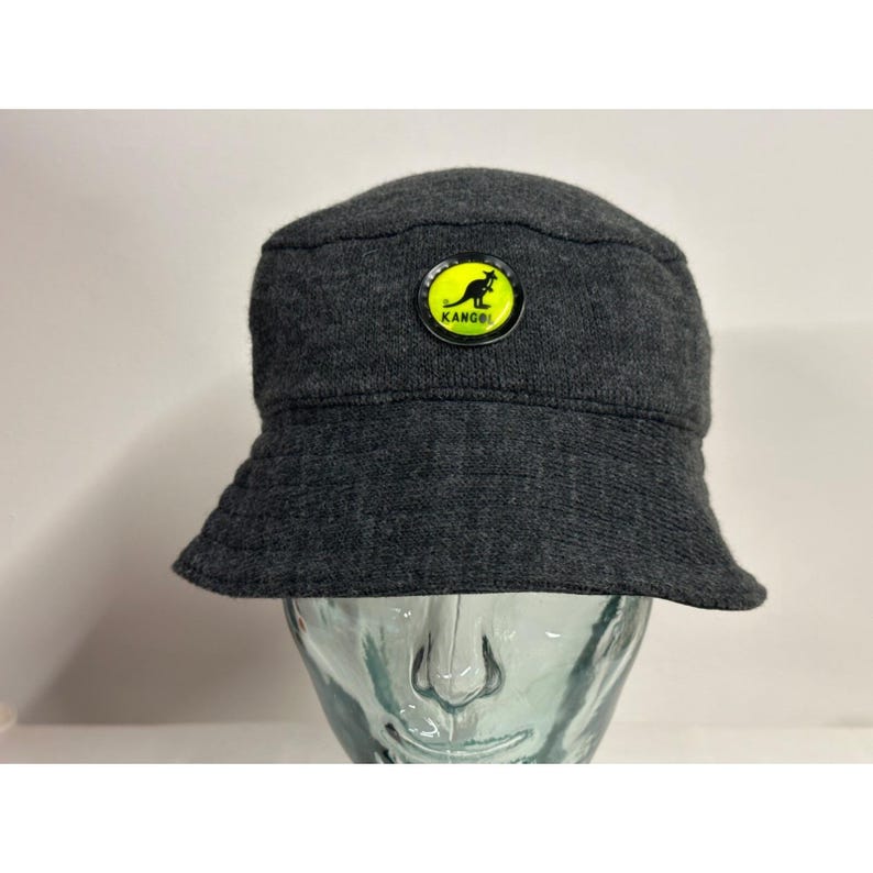 Kangol Gray Spey Bucket Hat Medium Vintage 1980's Knit Jersey image 1