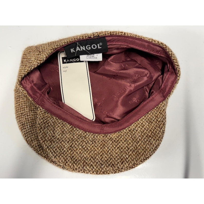 KANGOL casquette plate moyenne en tweed Harris laine classique vintage neuf fabriqué aux Etats-Unis image 9