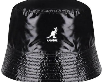 KANGOL Bucket Hat Black Reversible Rave Sport Size Medium NEW