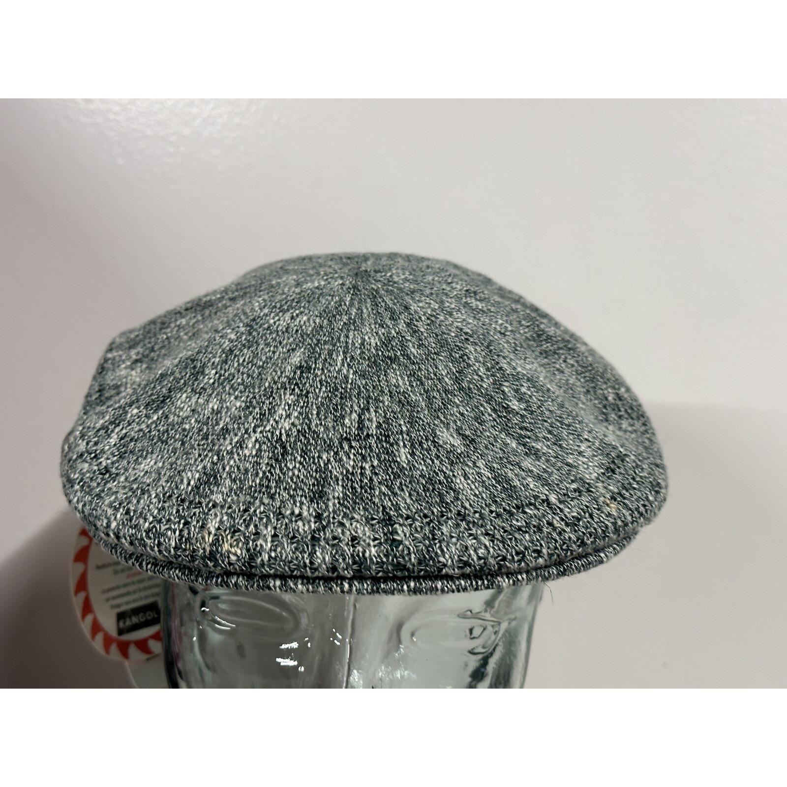 Kangol Flat Cap Hat Large Green & White Made in UK  502 Ventair Ivy Summer