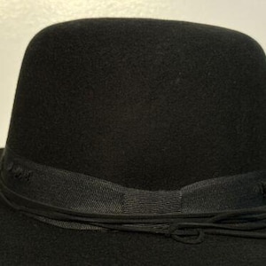 Goorin Bros Black Stiffened Felt Wide Brim Round Crown Fedora Hat M/L
