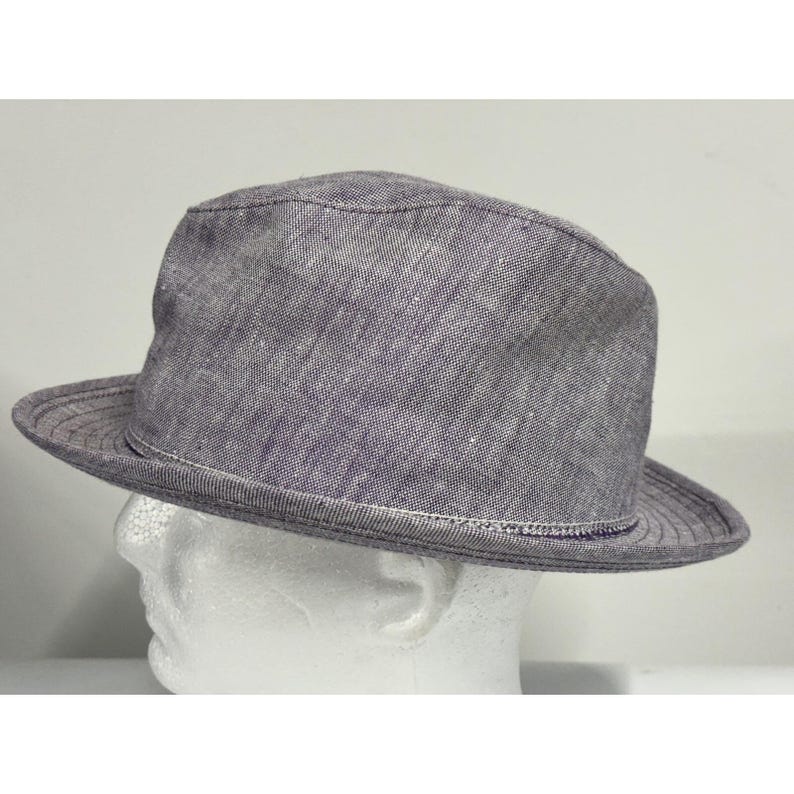 Goorin Bros Linen Fedora XL Purple Lavender Safari Hat Summer Cap image 2