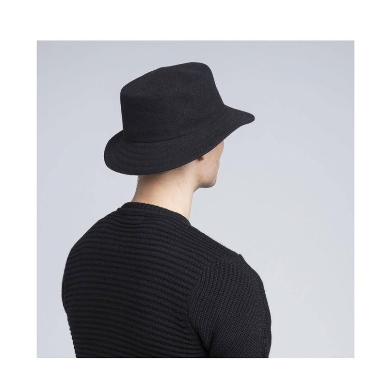 Kangol Black Wool Rap Bucket Hat NWT M Medium image 2