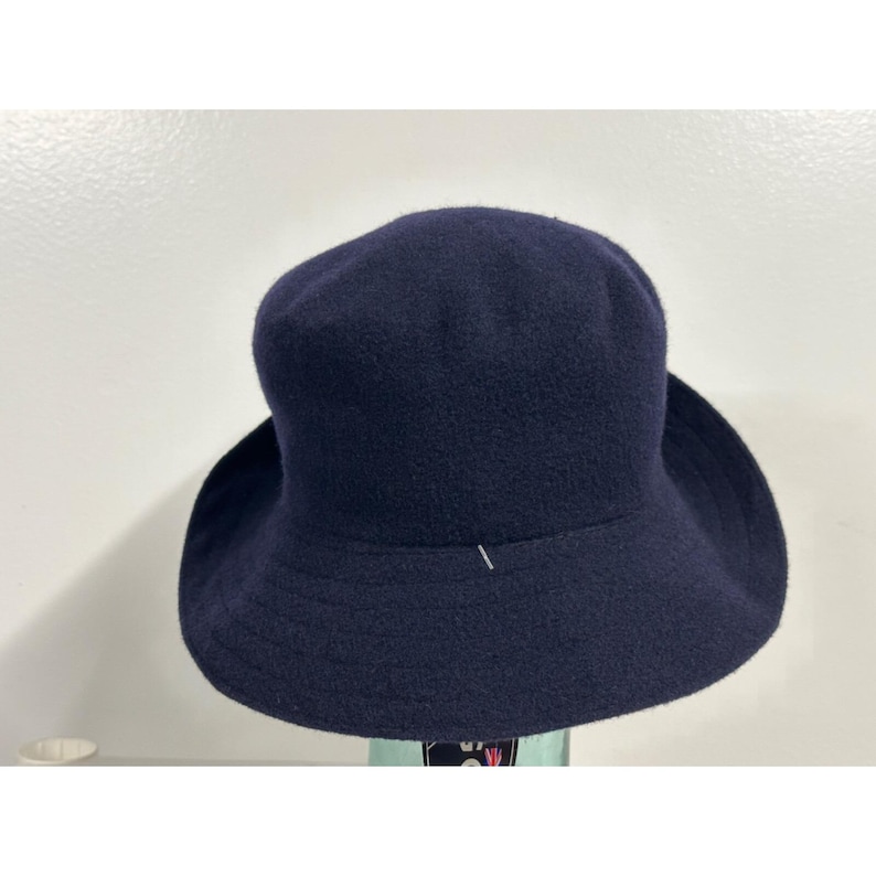 Vintage Kangol Blue Hat Wool Modelaine Bucket Velvet Bow Lahinch Bild 4