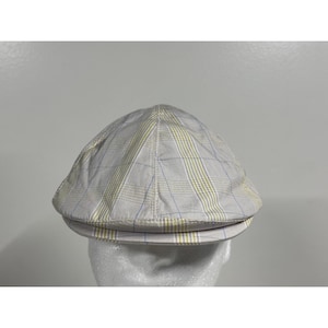 Goorin Bros Flat Cap Hat Medium Light Check Plaid Cotton 6 Panel Ivy NEW image 1