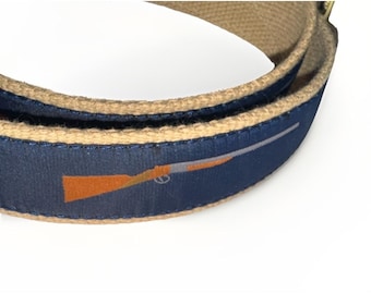 Leather Man Limited Belt 42 Herr Handgjort Blått Canvas Gevär Skytte 1987
