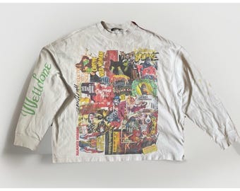Welldone Sweatshirt Shirt Crazy Horror Film Grafik Druck Langarm Medium