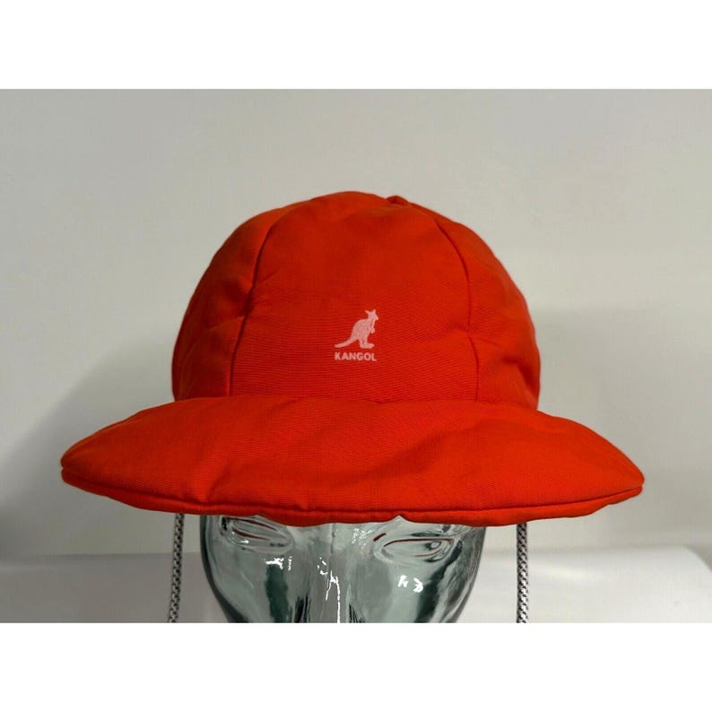 Kangol PUFFER Casual Bucket Hat Orange Cherry Quilted Large New Sample image 2
