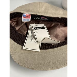 Kangol krantenjongen Baker Boy pet ivoor linnen UK L/XL NIEUW afbeelding 2