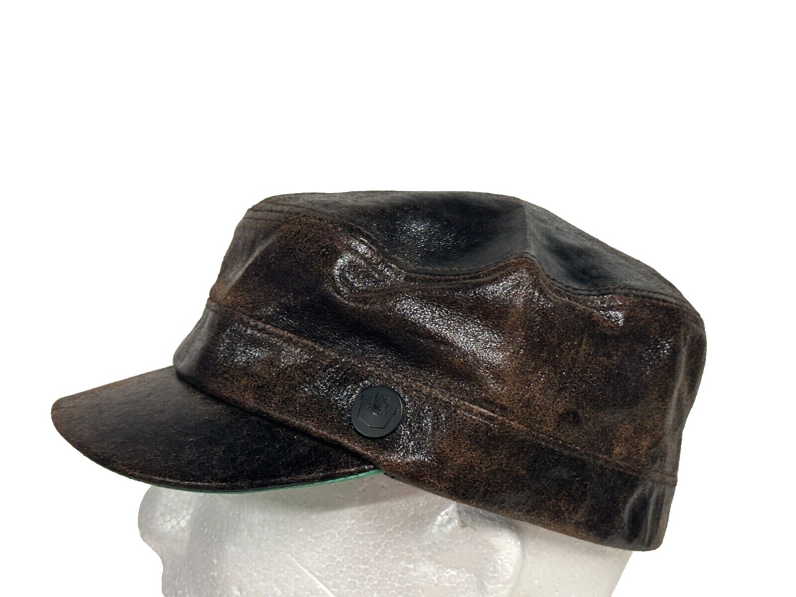 Goorin Bros. Brown Distressed Leather Tenderloin Cap Cadet 
