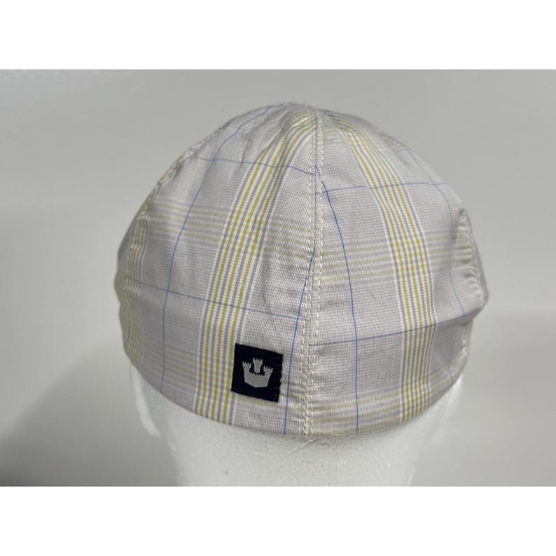 Goorin Bros Flat Cap Hat Medium Light Check Plaid Cotton 6 Panel Ivy NEW image 3