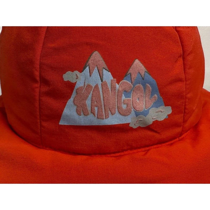 Kangol PUFFER Casual Bucket Hat Orange Cherry Quilted Large New Sample image 5