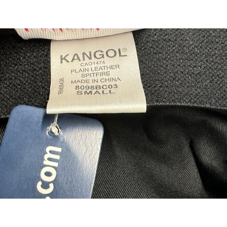 KANGOL Leather Spitfire Cap Blue label Brown Hat XS/Small NEW old stock image 8