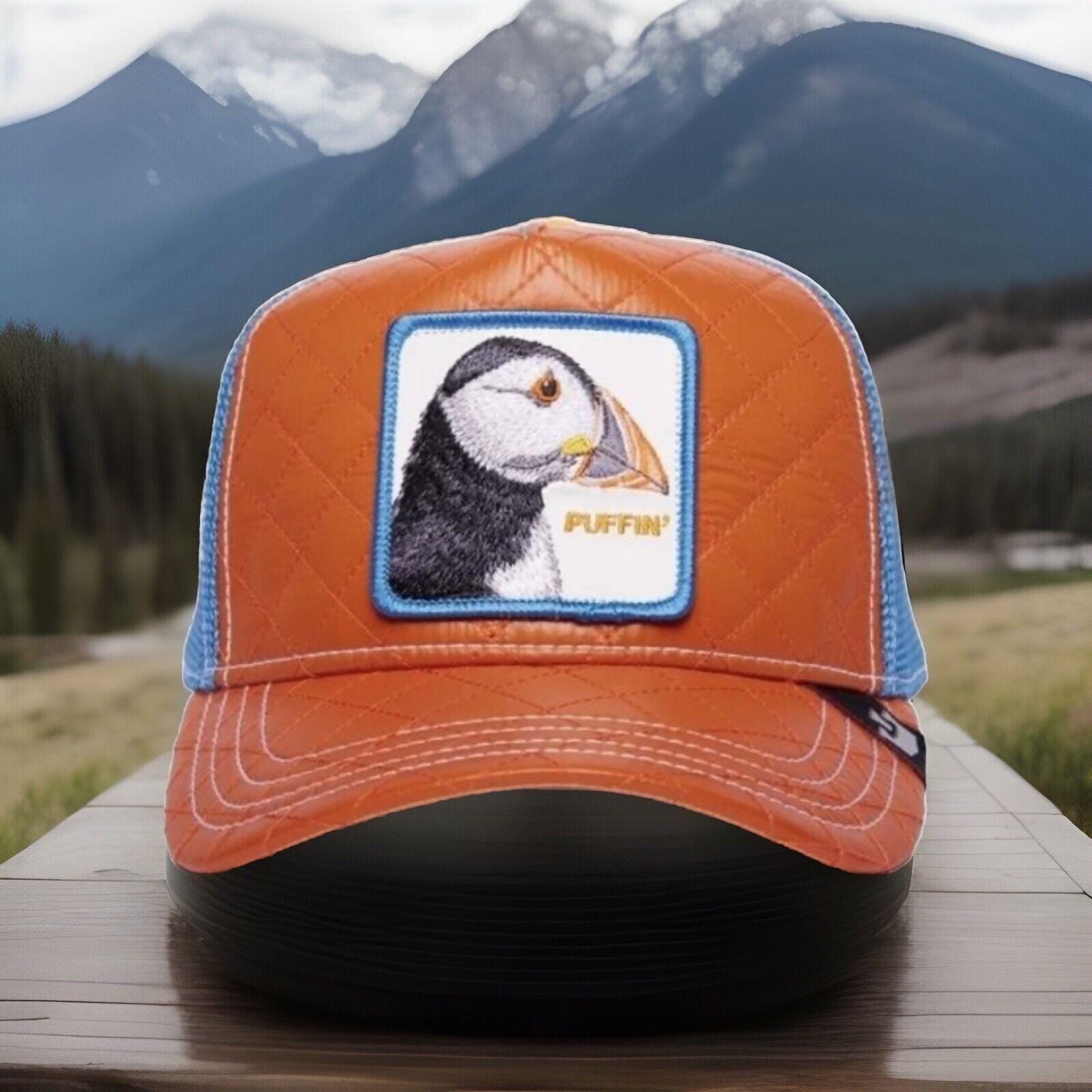 Goorin Bros Orange and Blue Puffin Patch Trucker Hat Goorin The Puff Puff Fish Trucker Hat, Black, One Size  main image 3