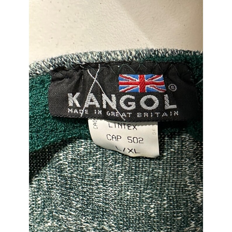 Kangol Flat Cap Hat Large Green & White Made in UK 502 Ventair Ivy Summer image 5