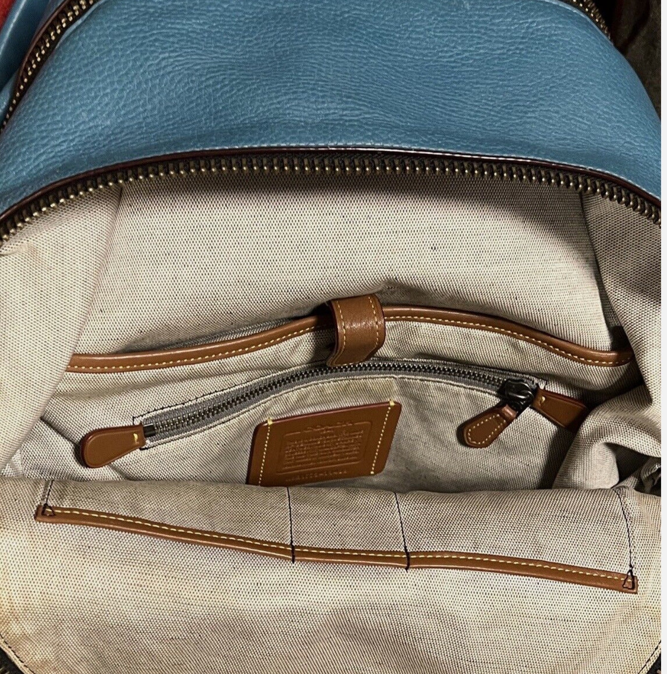 美品 COACH NASAインスピレーション バックパック COACH Space NASA Collection Blue Leather Backpack Rexy New