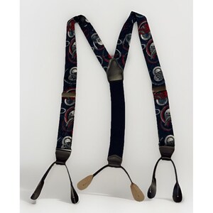 Suspenders Braces Made In England Blue Black Red & Gray Vintage Classic