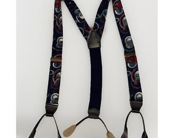 Suspenders Braces Made In England Blue Black Red & Gray Vintage Classic