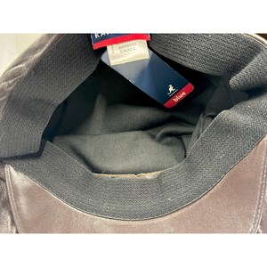 KANGOL Leather Spitfire Cap Blue label Brown Hat XS/Small NEW old stock image 9