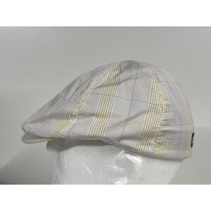 Goorin Bros Flat Cap Hat Medium Light Check Plaid Cotton 6 Panel Ivy NEW image 4