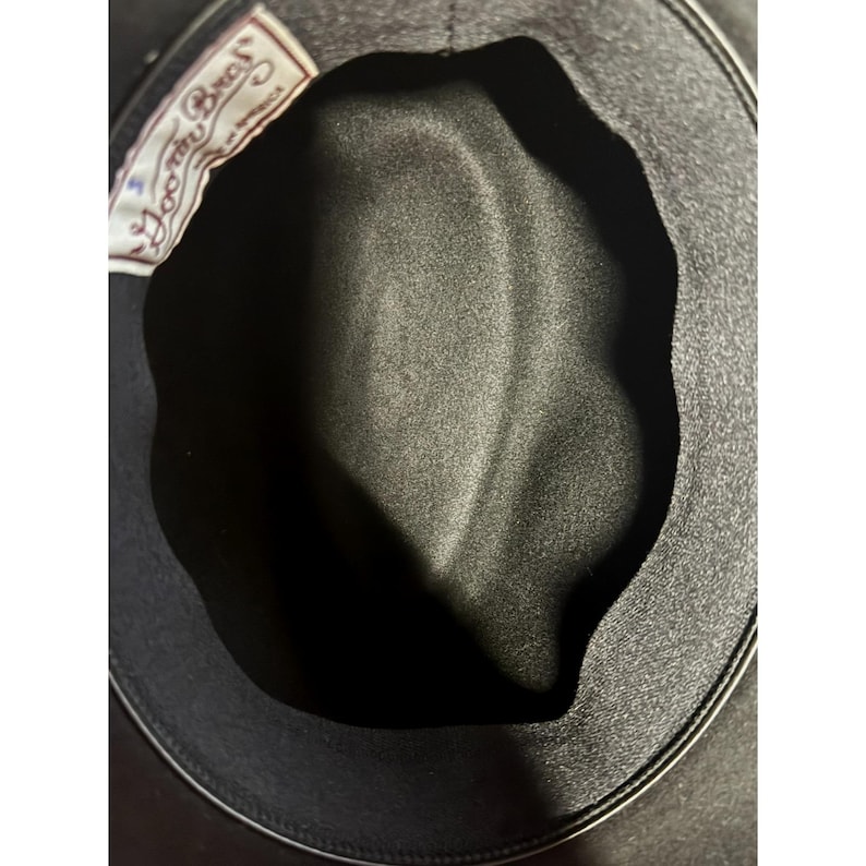 Goorin Bros Schwarz Fedora Filz Hut mit breiter Krempe Tropfen Krone Orange Band Hut Bild 5