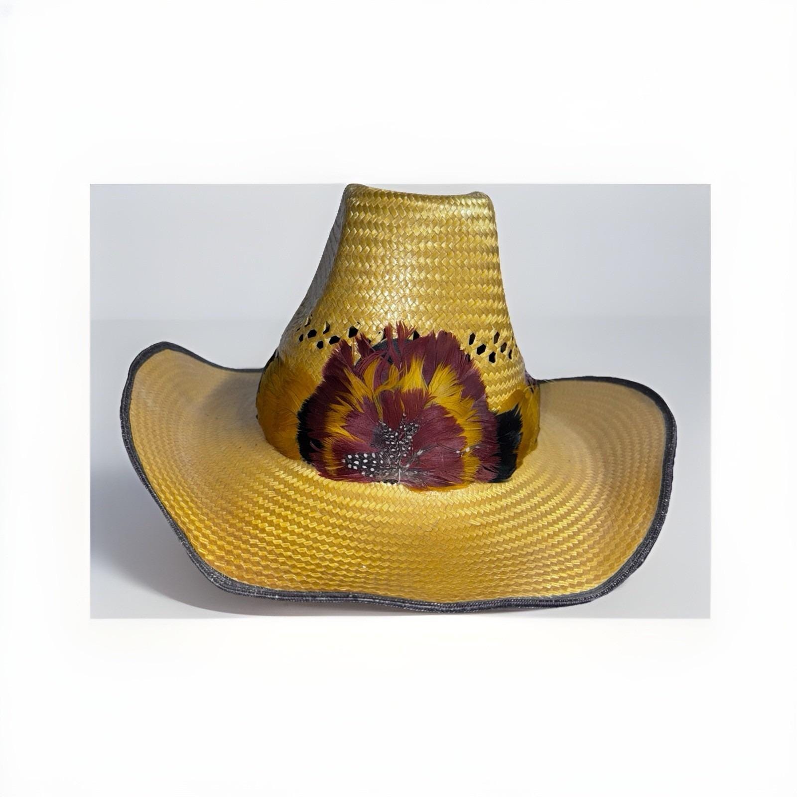 70s Vintage American Hat Yellow Western Cowboy Hat 6 3/4 Houston Texas Vintage 70s Cowboy Hats - Etsy main image 2
