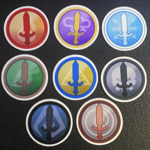 Wizard101 Classic School Blade - Set of 8 Stickers - 1&quot;