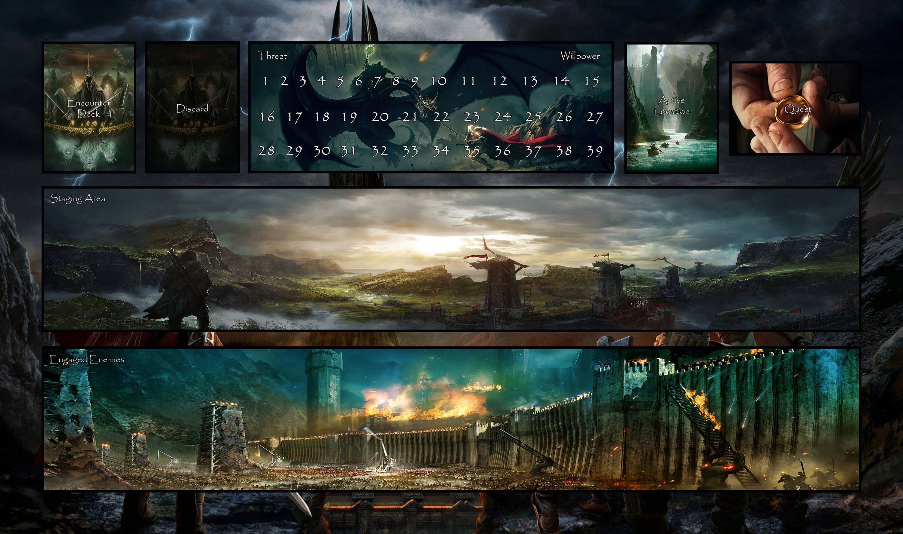 Lord of the Rings LCG Game Mat Mordor 14 x 24 Etsy