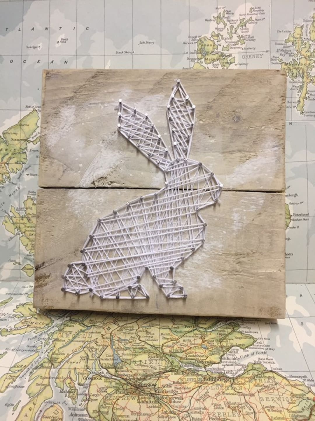 A String Art White Rabbit - Etsy