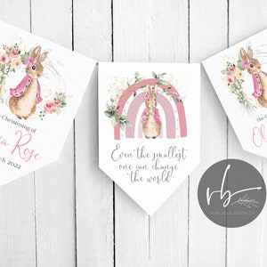DIGITAL Flopsy Rabbit Personalised Bunting - 2 FLAG DESIGNS