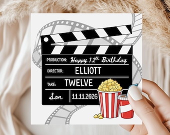 Movie Lover Birthday Card, Birthday Card for Film, Cinema Fan