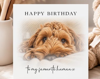 Custom Portrait Sketch Photo Gifts, Personalised Happy Birthday Card From Daughter, Son, Pet