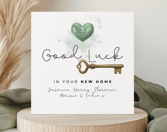 Personalised New Home Card, Helium Balloon, House Key Card, Housewarming Gift