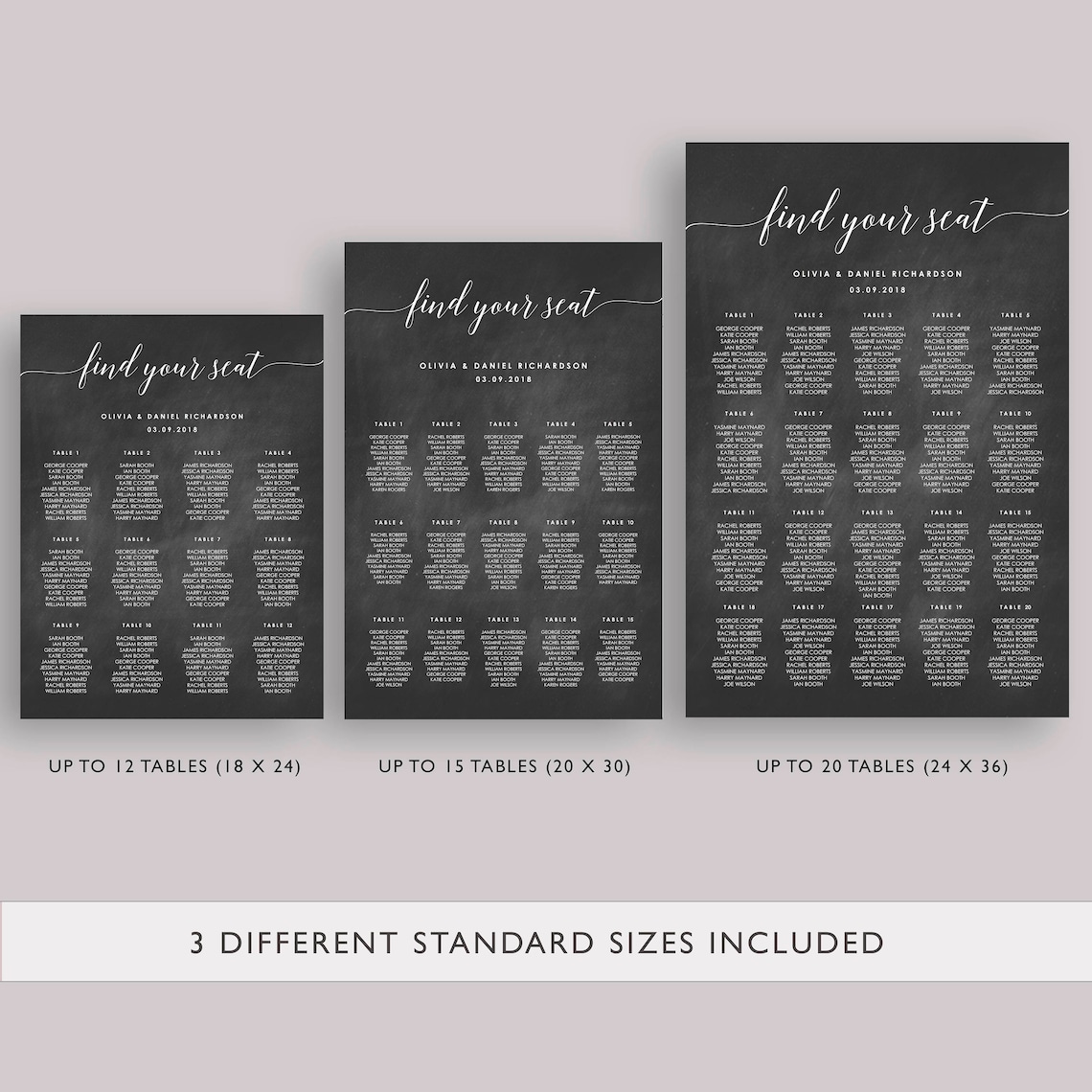 CHALKBOARD Wedding Seating Chart Template Seating Chart Etsy