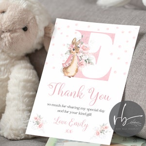 Digital Peter Rabbit Flopsy Rabbit Invitaciones de bautizo personalizadas, Invitaciones de bautismo / Invitaciones del día del nombramiento / Descarga digital