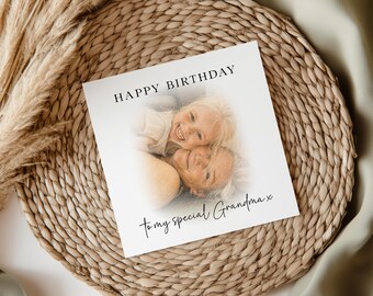 Custom Mum Portrait Sketch Photo Gifts, Personalised Happy Mummy Birthday Card From Daughter, Son, Pet
