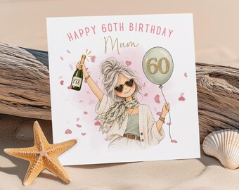 Personalised 60th Birthday Card, Birthday Card for Her, Funny 60th Birthday, Milestone Birthday