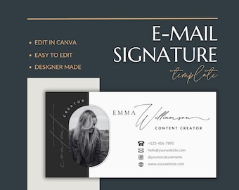 Email Signature Template - Canva Email Signature Design - Gmail - Outlook - Small Business Content Creator Email Signature