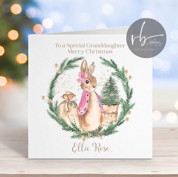 Bunny & Ellie Blue Greeting Card Bunny & Ellie Blue Greeting Card