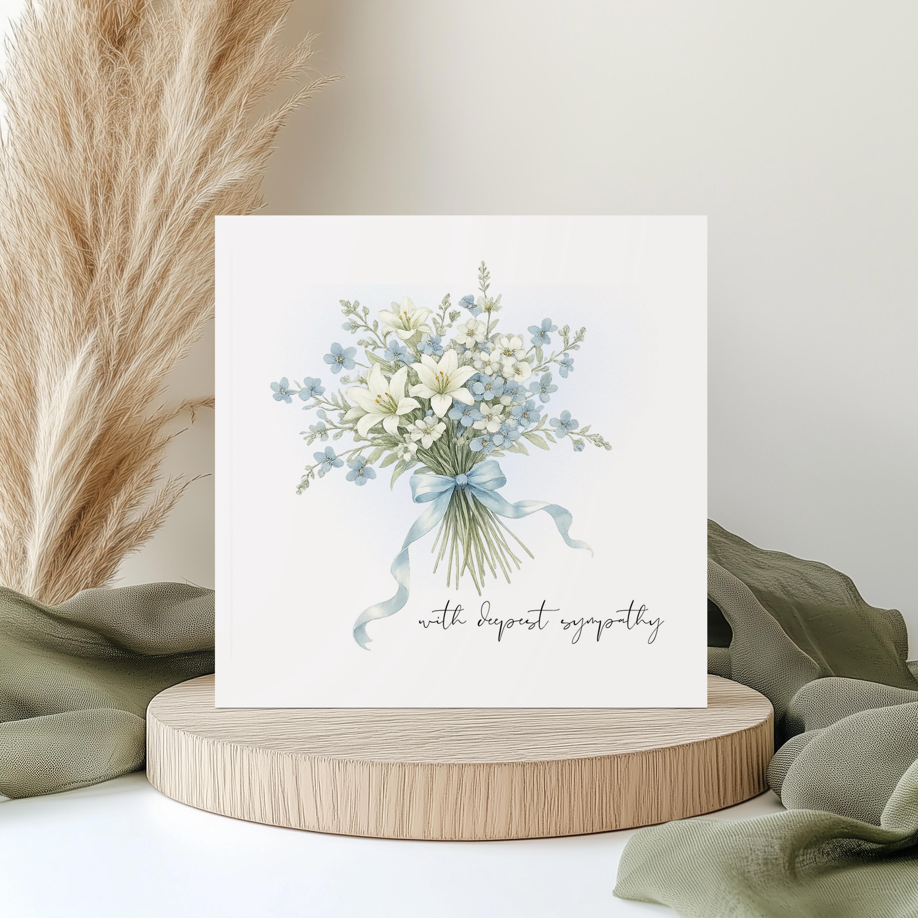 Sympathy Card - so Sorry for Your Loss Card, Floral Bouquet Card for ...