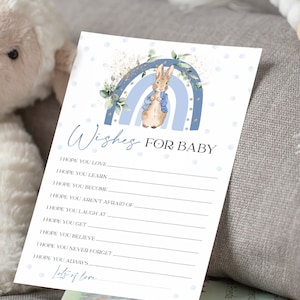 Sofortiger Download Digitale Peter Rabbit Wishes for Baby Karten | Neues Baby | Babyparty | Baby-Wünsche