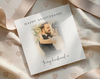 Anniversary Card For Husband Wife - Personalised Custom Portrait Sketch Cards, Gift for Couple, Him, Her